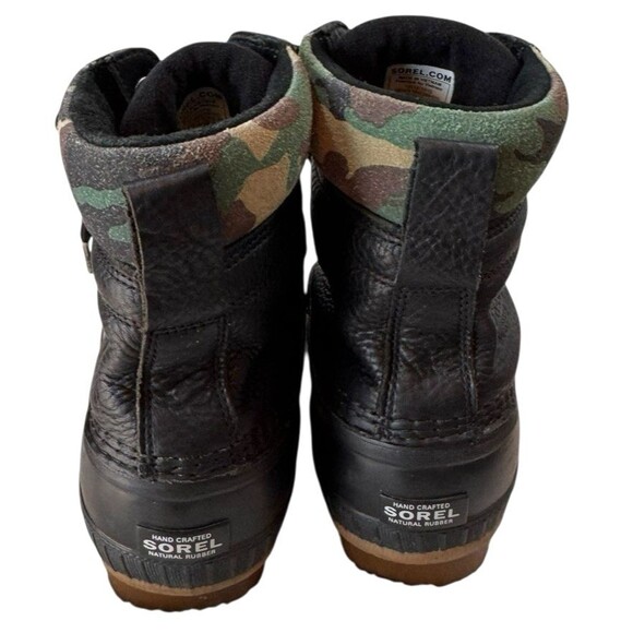 Sorel Cheyanne Men 7US/EU 40‎ Leather Snow Boot BLACK CAMO Waterproof Gorpcore - Picture 4 of 11